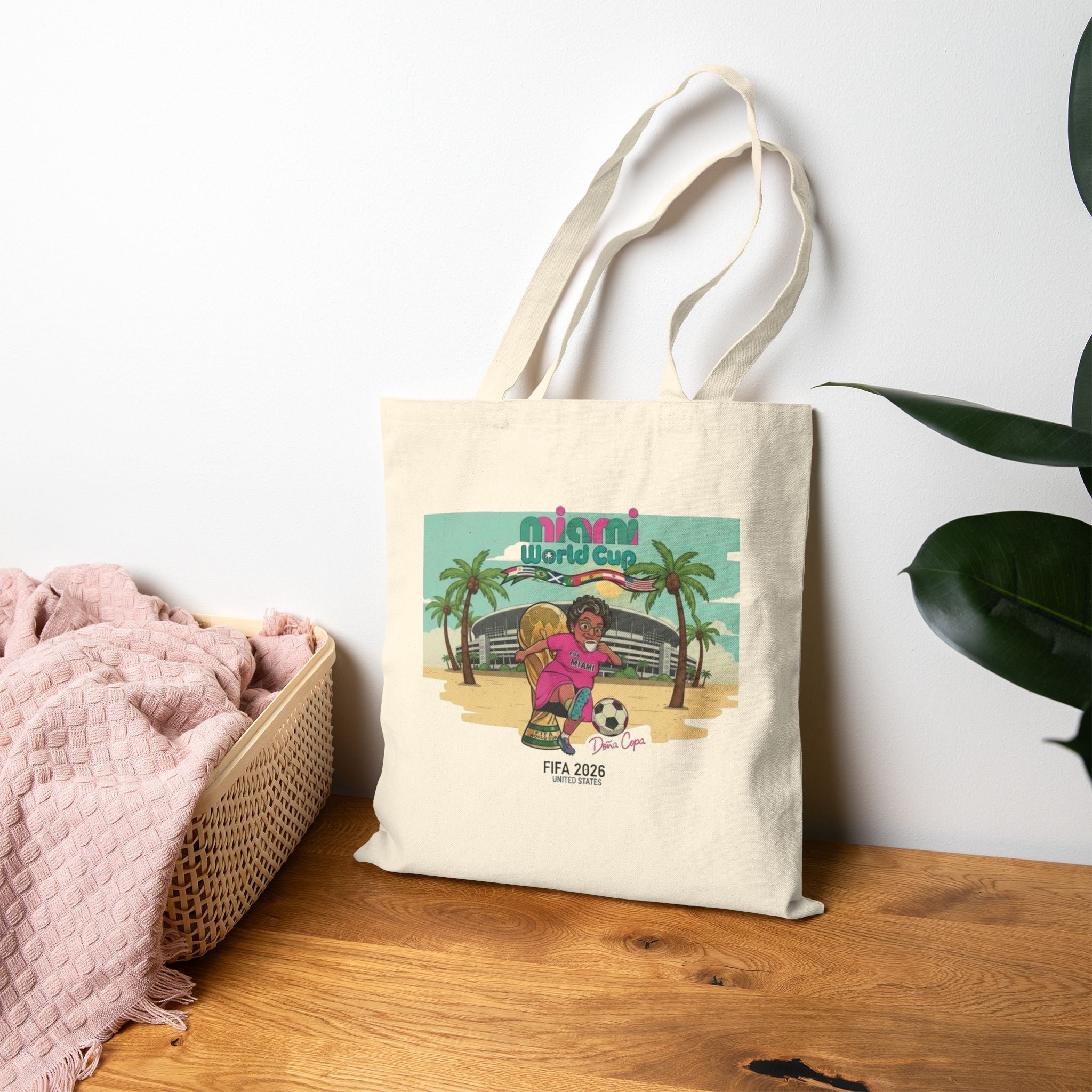 Miami World Cup 2026 Doña Copa Canvas Tote Bag