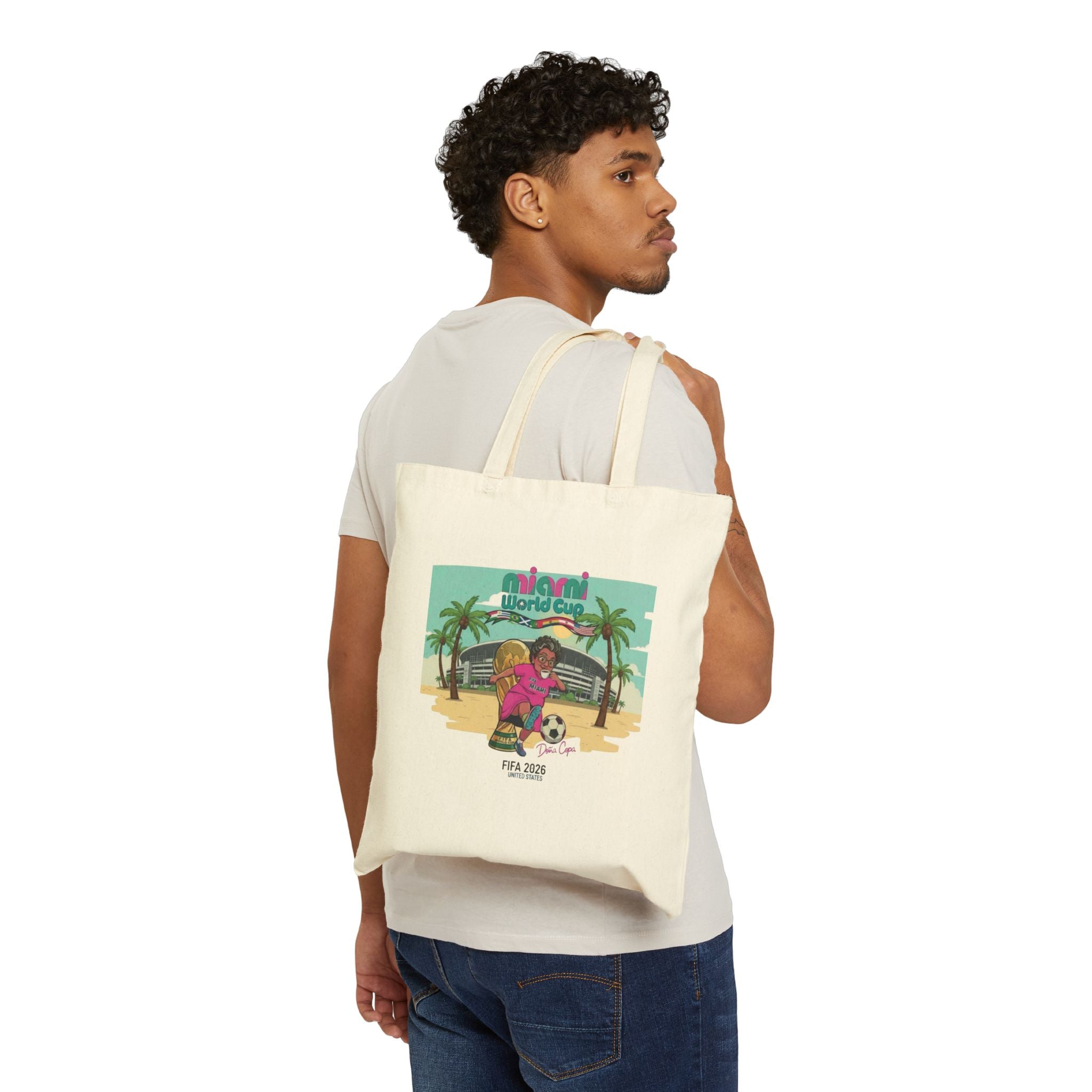Miami World Cup 2026 Doña Copa Canvas Tote Bag